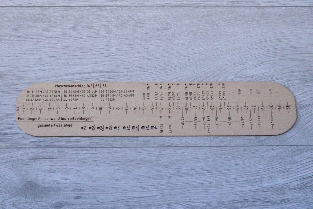 Sock ruler 3 in 1