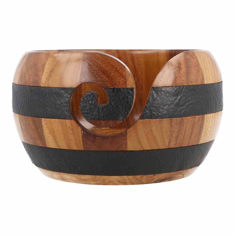 Scheepjes Yarn Bowl Teakwood-Rosewood-Leather 15x9cm