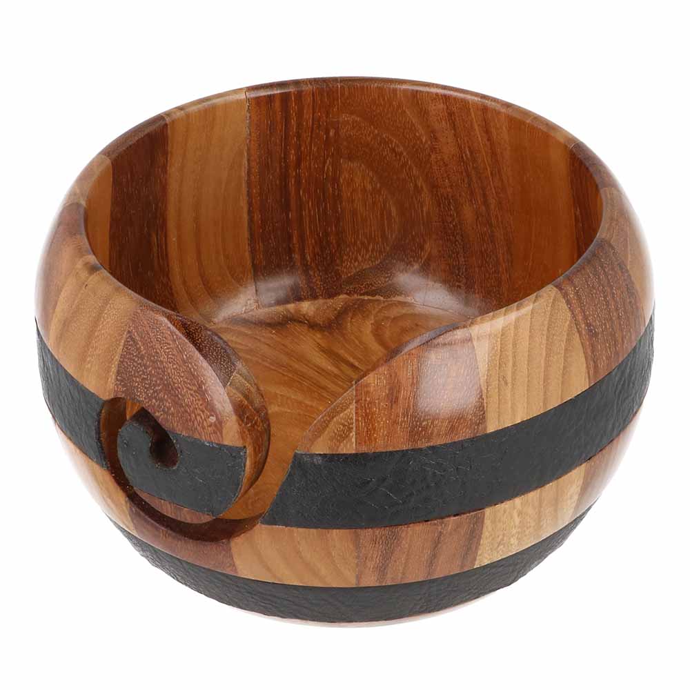 Scheepjes Yarn Bowl Teakwood-Rosewood-Leather 15x9cm